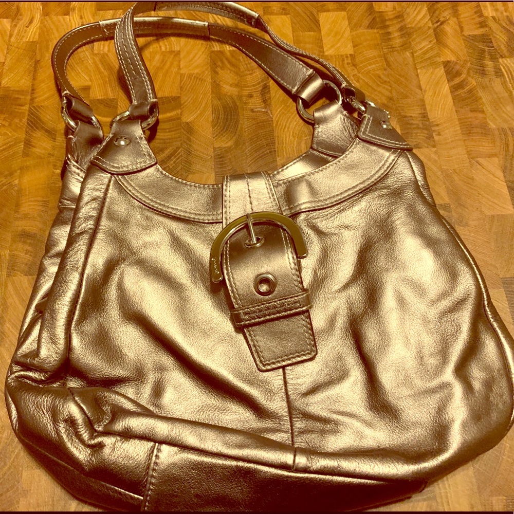 Metallic Coach handbag